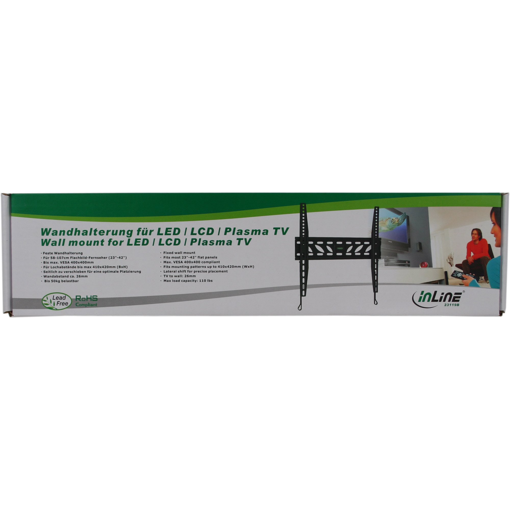 Inline® Wandhalterung, für LCD/LED/Plasma 81-140cm (32-55"), max. 50kg