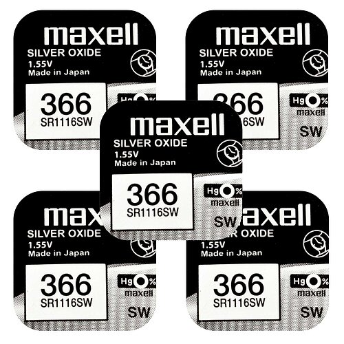 5x Maxell SR1116SW 366 Silberoxid Batterie Maxell 1,55 V 5x Maxell SR1116SW 366 Silberoxid Batterie Maxell 1,55 V