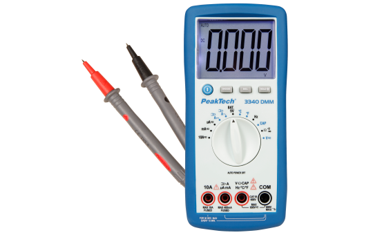Digital-Multimeter PeakTech ''P3340'', 4000 Counts, 600V AC/DC, 10A AC/DC, Auto-Range