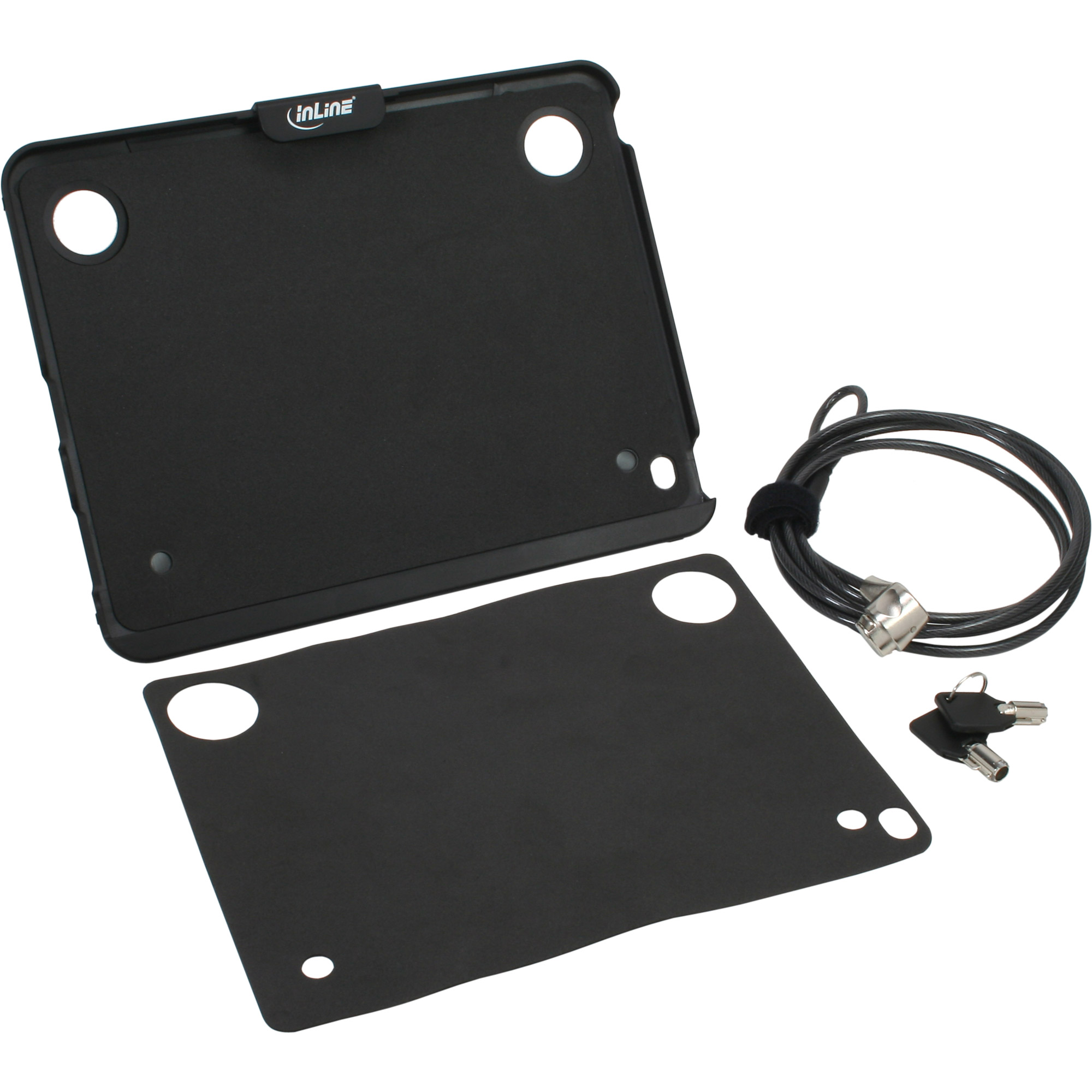 Inline® iPad Halter/Case mit Sicherheitsschloss, mit schlüssel, 4,4mm x 2m