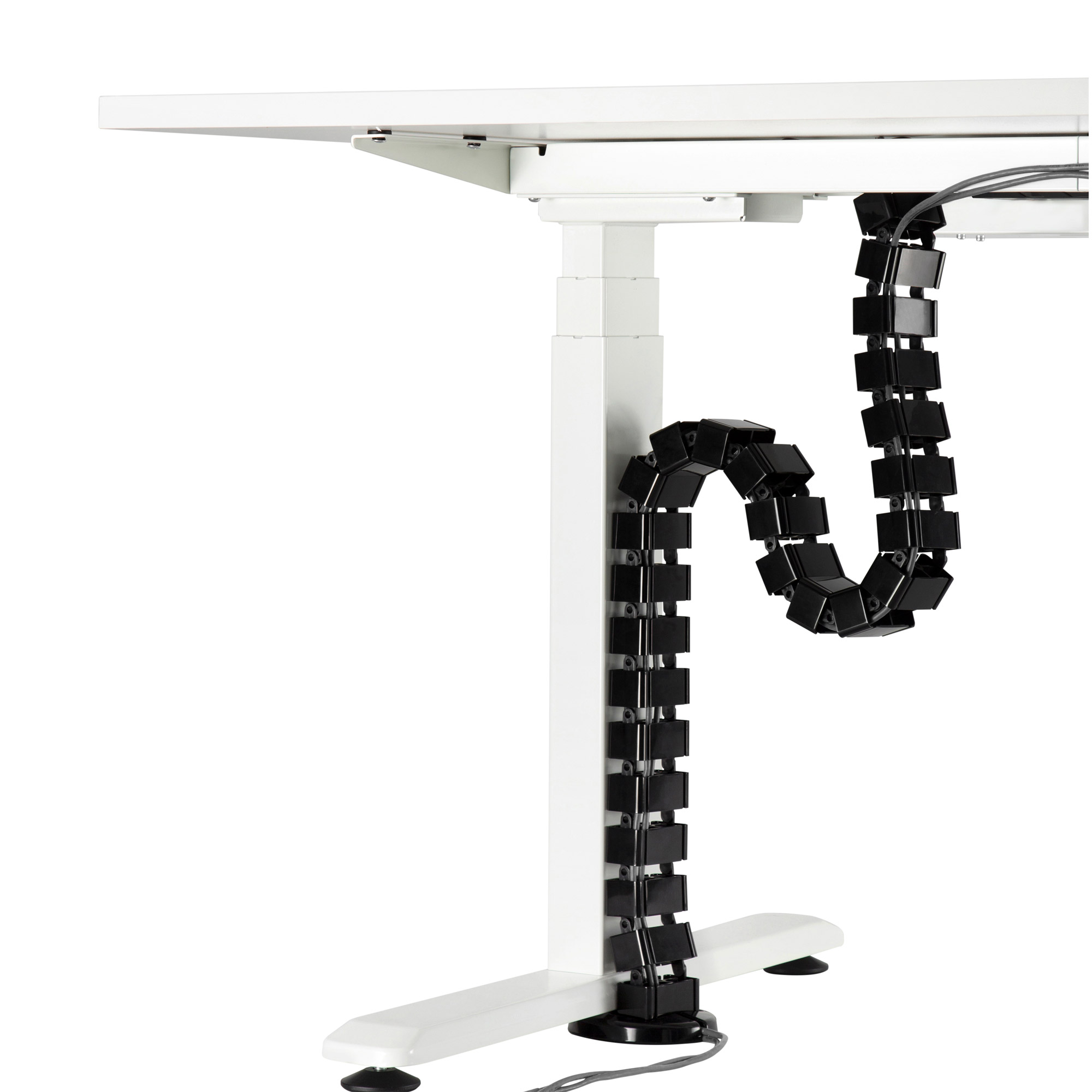 Inline® Kabelkanal flexibel für Höhenverstellbare Tische, 4 Kammern, schwarz