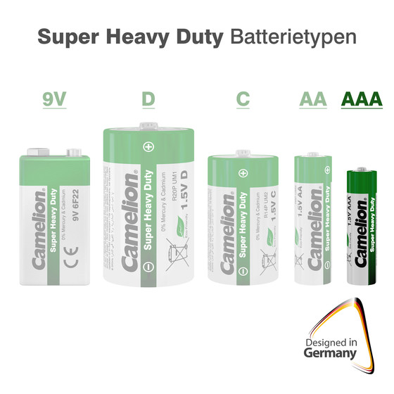 8x Camelion Super Heavy Duty AAA Micro R03 Zink Kohle Batterie 8x Camelion Super Heavy Duty AAA Micro R03 Zink Kohle Batterie