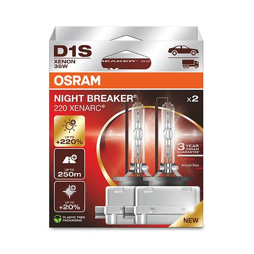 OSRAM D1S 35W XENARC® NIGHT BREAKER® 220 - 2er Paket