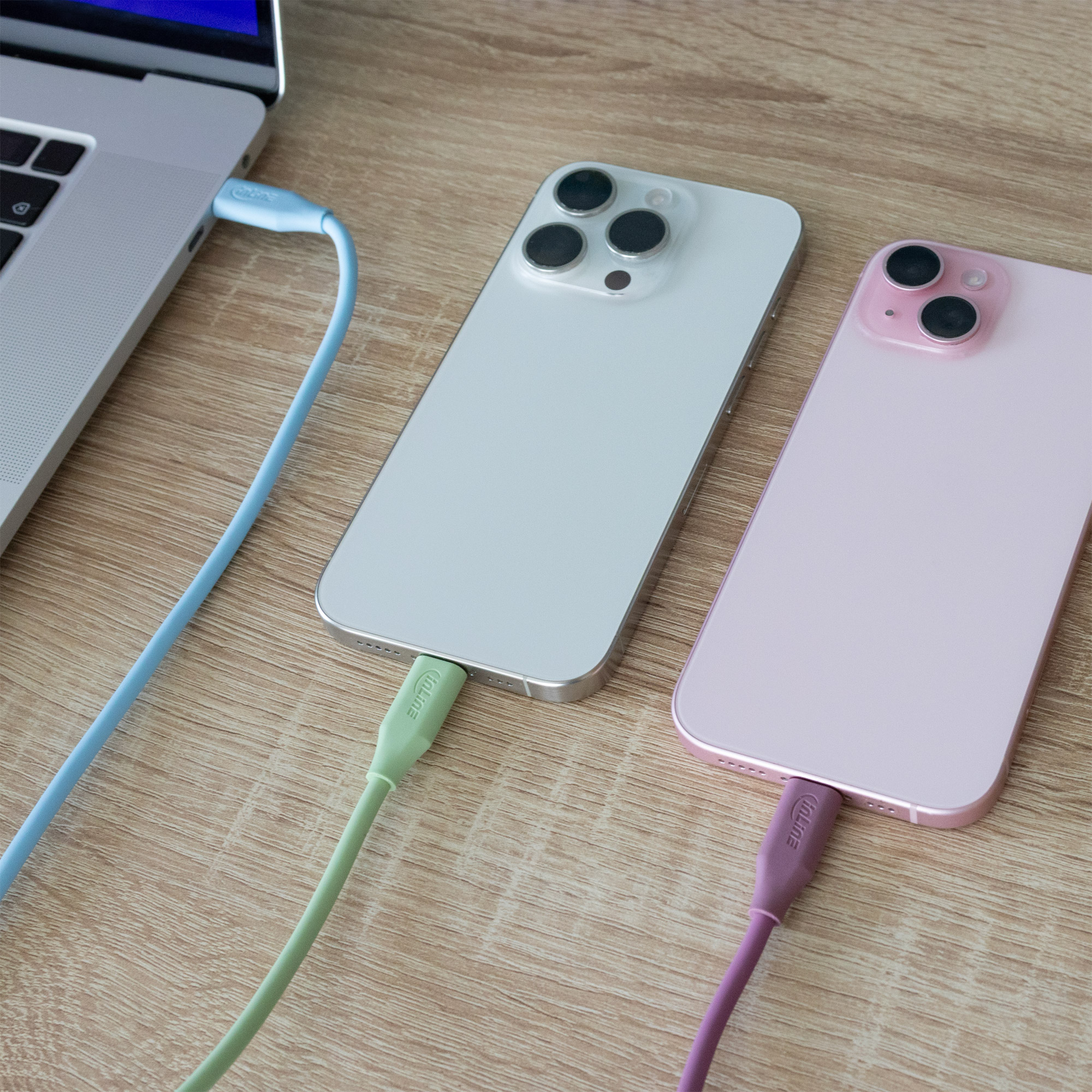 InLine® "Colour your Charge" USB-C Schnellladekabel 100W Blau 2m