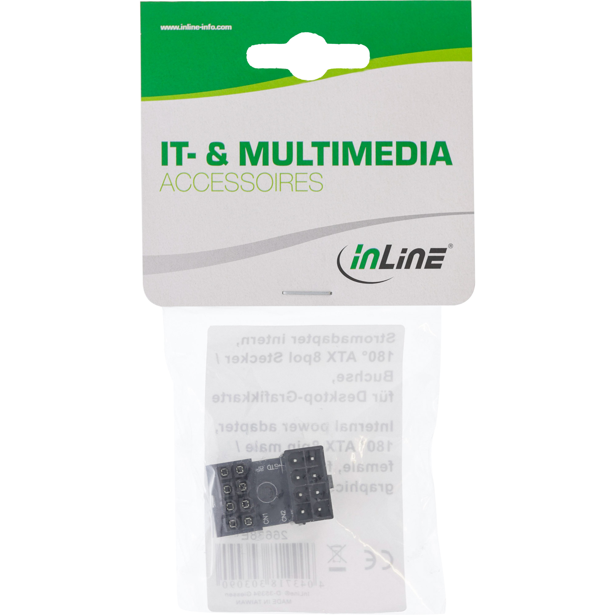 Inline® Stromadapter intern, 180° ATX 8pol Stecker / Buchse