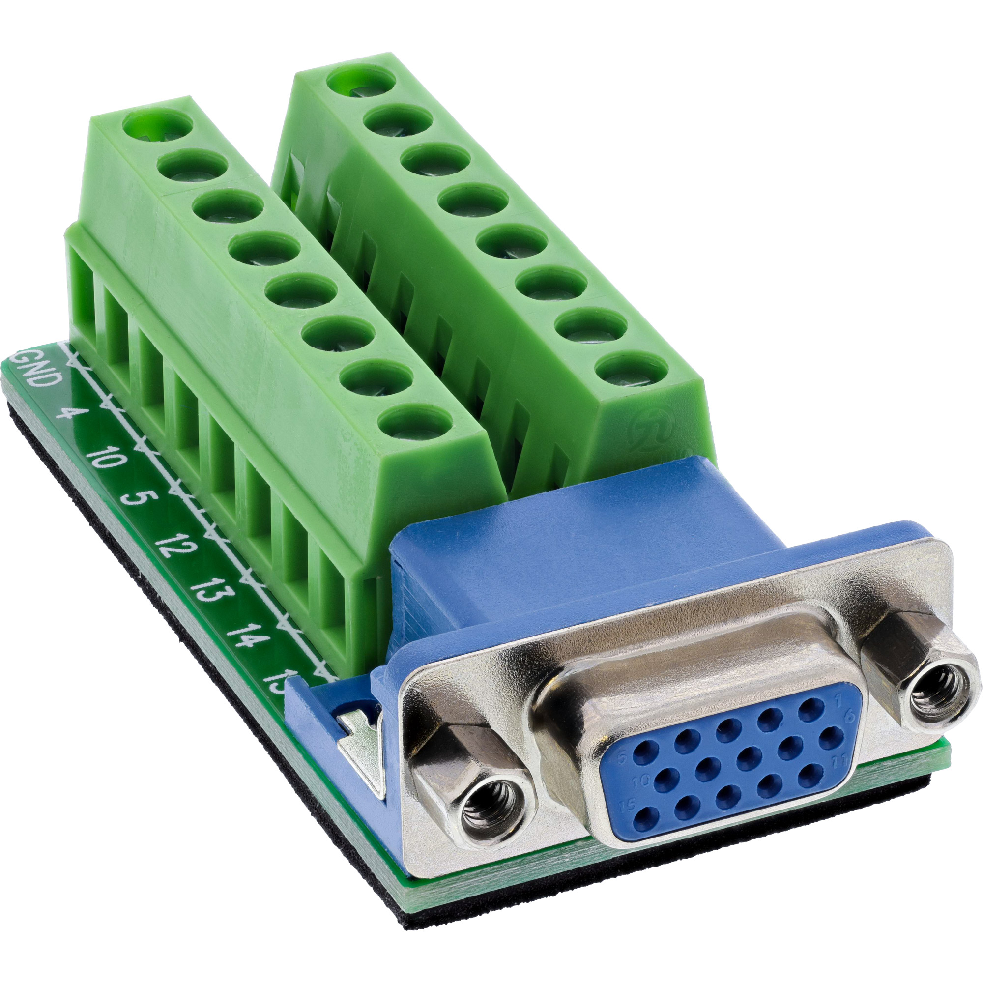 InLine® Terminalblock, VGA (HD15), Buchse, 2-reihig, Schraubklemme
