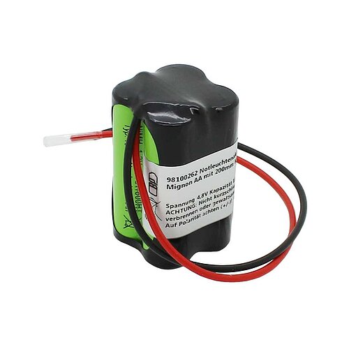 Notleuchtenakku NiMH 4,8V 1800mAh F2x2 Mignon AA mit 200mm Kabel Notleuchtenakku NiMH 4,8V 1800mAh F2x2 Mignon AA mit 200mm Kabel