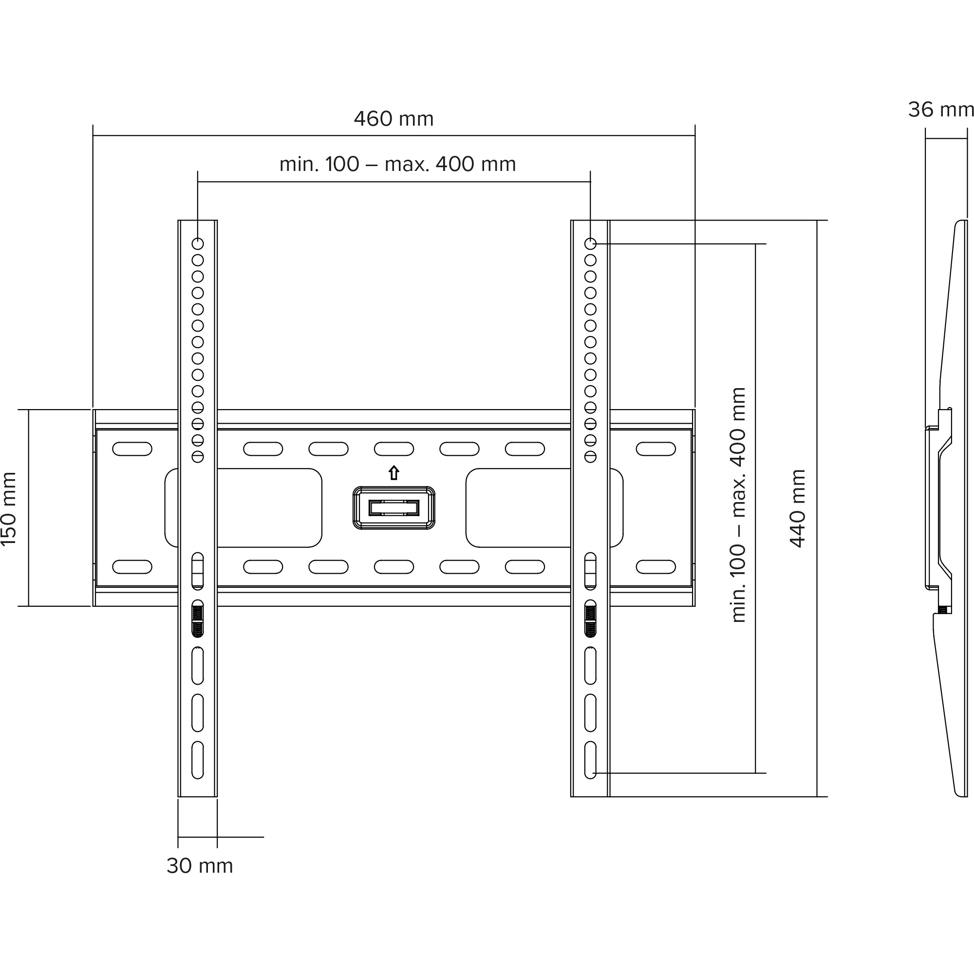 Inline® Wandhalterung für TFT/LCD/LED/Plasma, 81-140cm (32-55"), max. 75kg