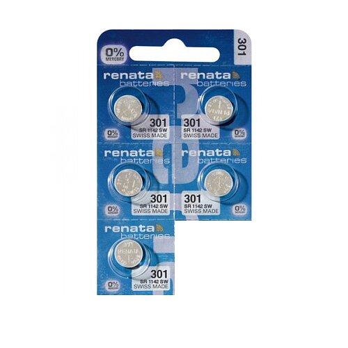 Renata SR43SW 301 Silberoxid Batterie 1,55 V - 5er Verpackung