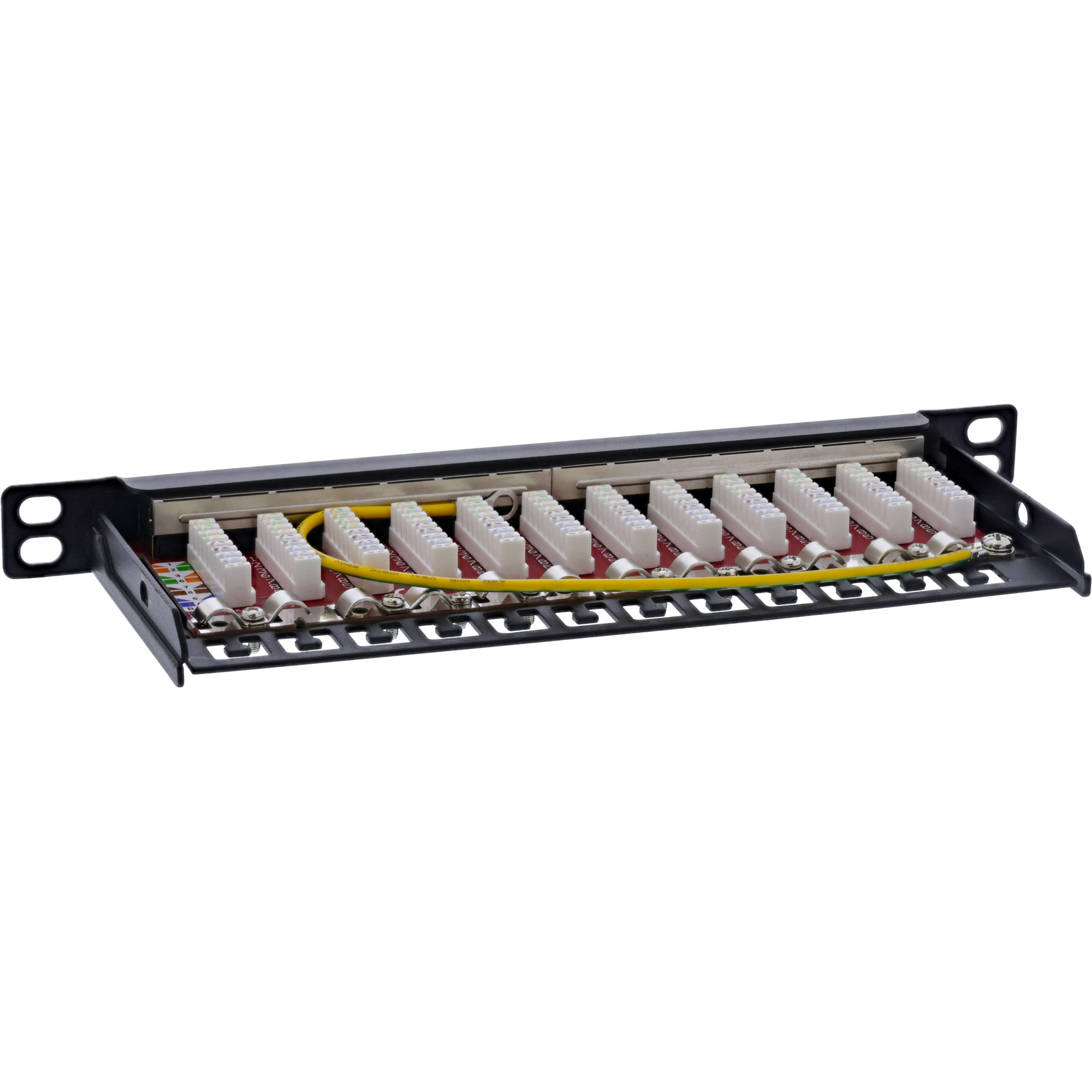 Inline® 10" Patchfeld Cat.6A 0,5HE 12-fach, schwarz, mit Staubschutz