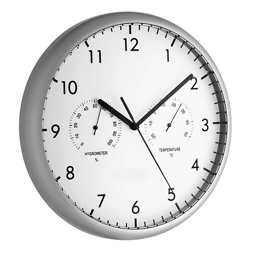 Wanduhr mit Thermometer und Hygrometer 98.1072