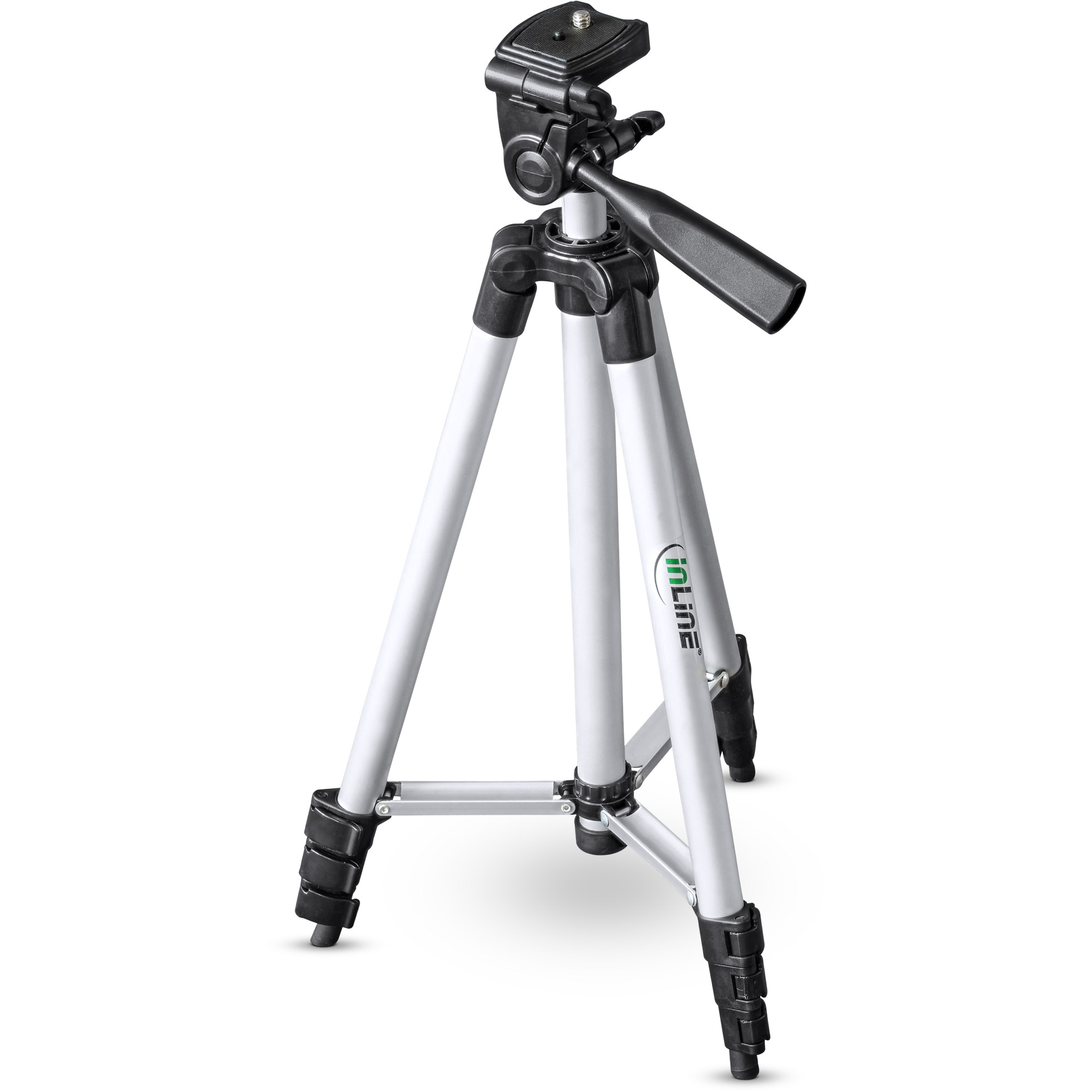 Inline® Stativ für Digitalkameras und Videokameras, Aluminium, Höhe max. 1,30m