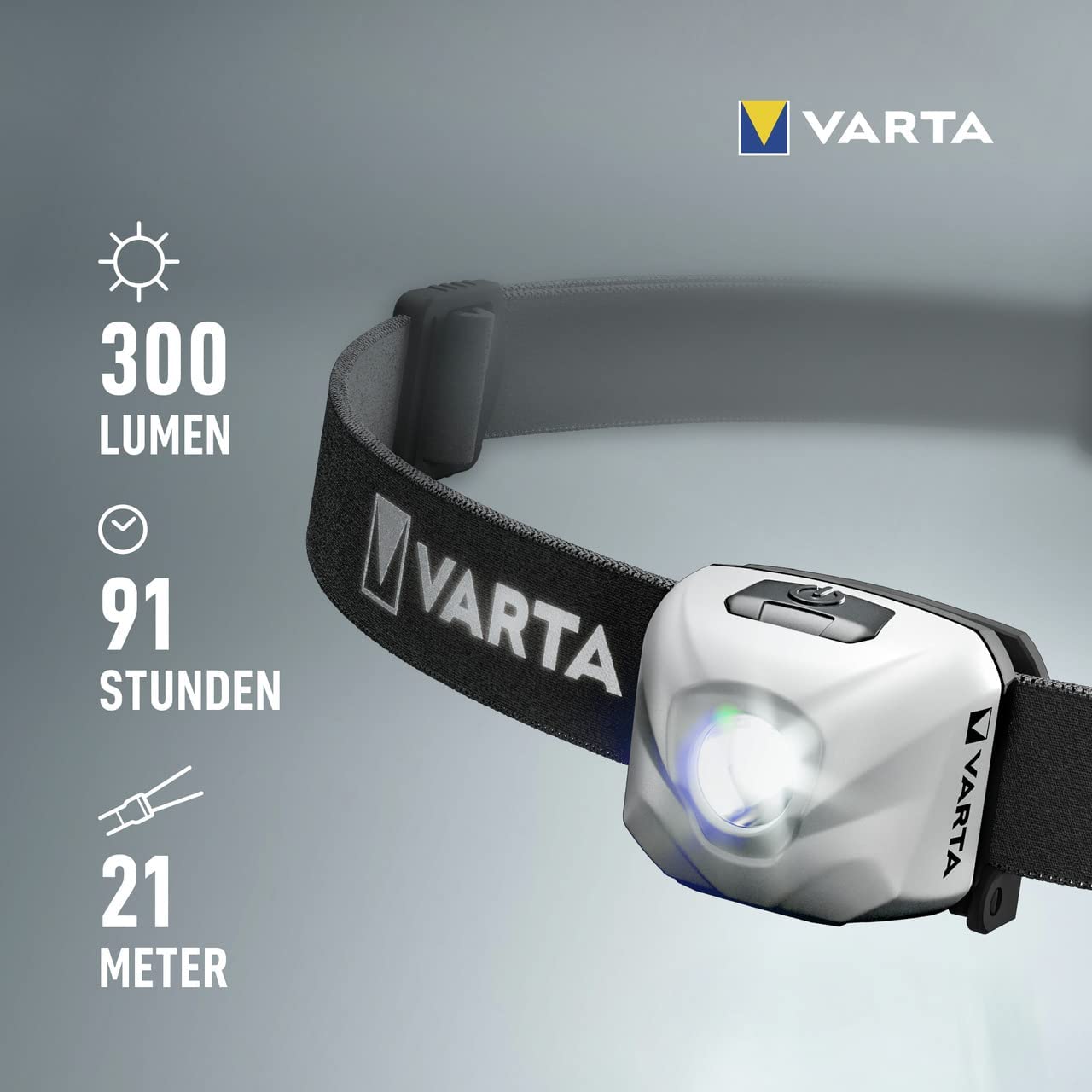 Varta Outdoor Ultralight H30R weiß Stirnleuchte 18631 - inkl. Akku