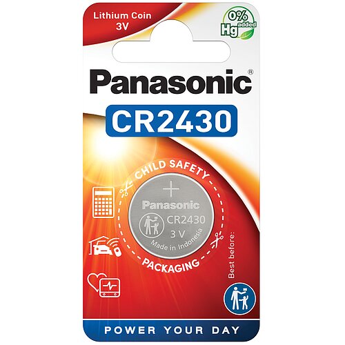 Panasonic CR2430 3V Lithium Knopfzelle Batterie - 1er Verpackung