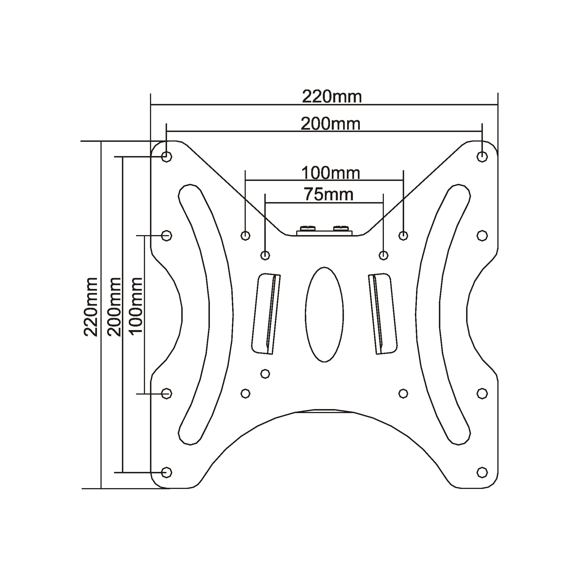 Inline® Wandhalterung für Flachbildschirme, 58-107cm (23-42"), max. 30kg