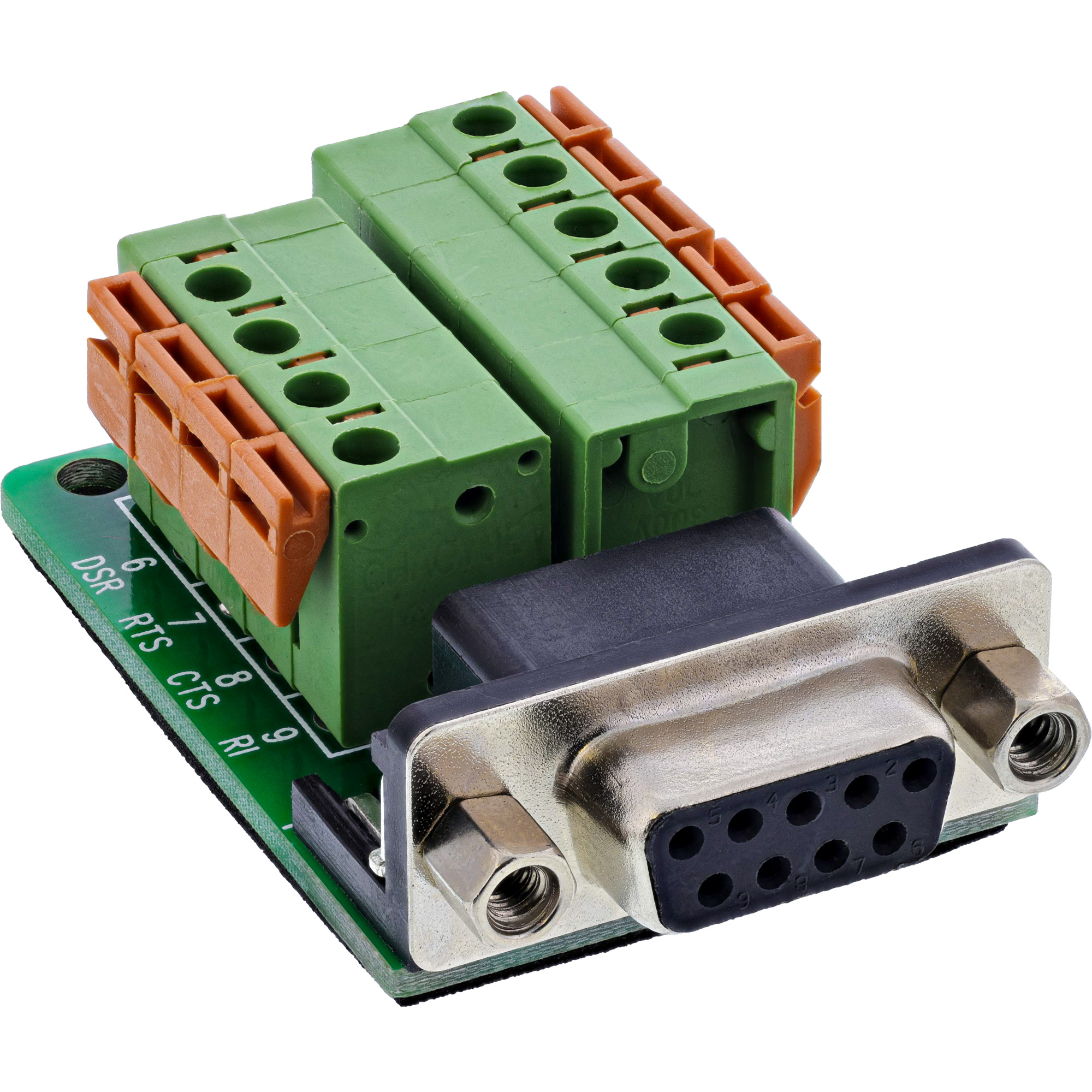InLine® Terminalblock D-Sub 9 Buchse, Federklemme, Schraubsicherung