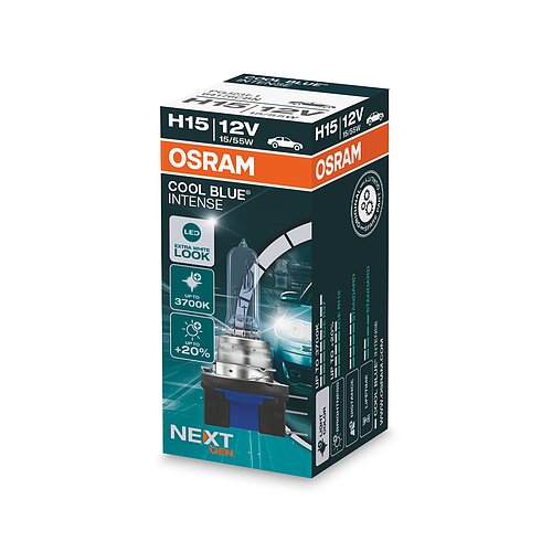 OSRAM H15 12V 15/55W PGJ23t-1 Cool Blue INTENSE NextGen. 3700K +100% 1 Stück