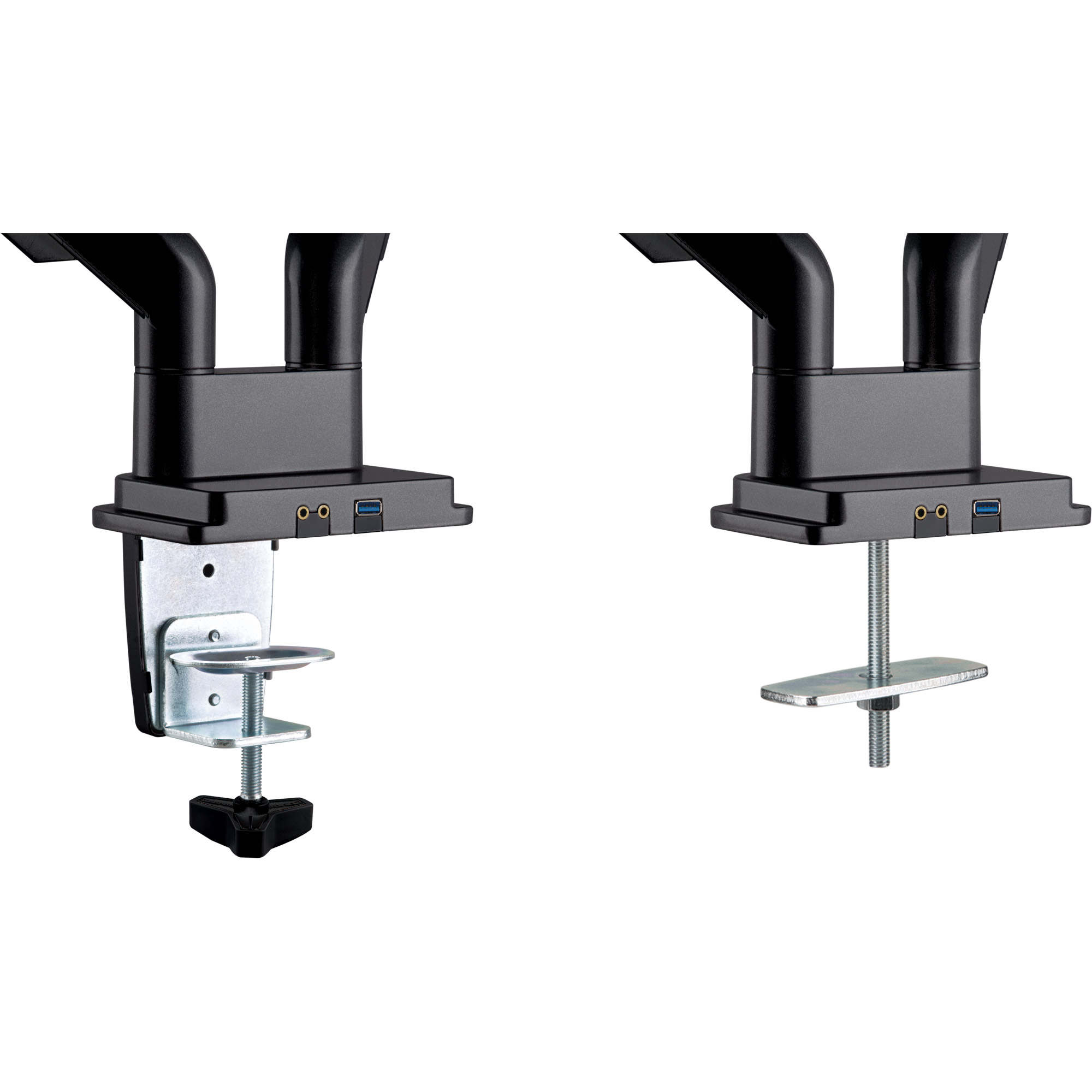 Inline® Tischhalterung mit Lifter & USB/Audio, 2 Monitore bis 81cm (32"),schwarz