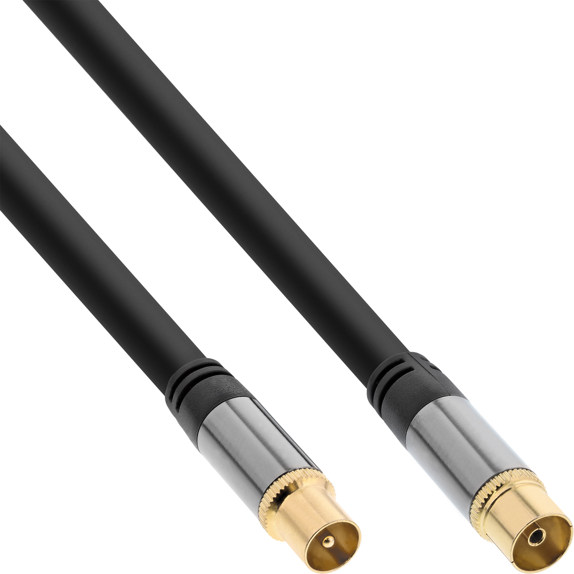 Inline® Premium Antennenkabel, 4x geschirmt, >110dB, schwarz, 3m