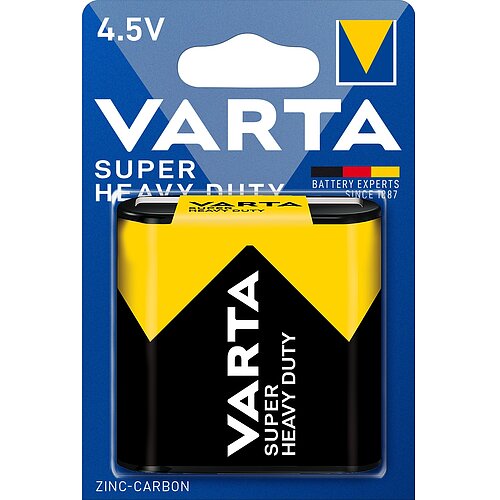 1x Varta Super Heavy Duty 4,5 V Flachbatterie 3R12 Zink Kohle