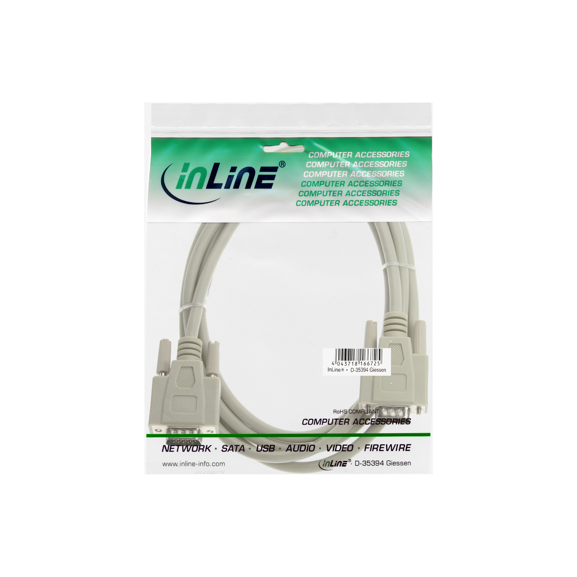Inline® VGA Kabel, 15pol HD Stecker / Stecker, 3m