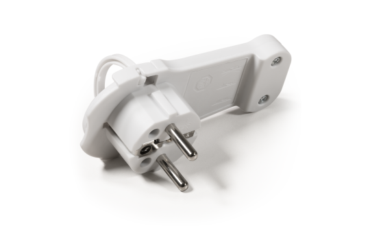Schutzkontakt-Winkelstecker McPower extra flach, Handgriff, Zugentlastung Schutzkontakt-Winkelstecker McPower extra flach, Handgriff, Zugentlastung