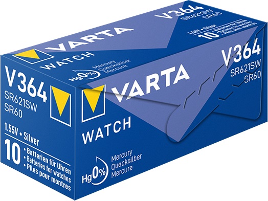 100x Varta SR621SW SR60 364 Silberoxid Batterie 1,55V