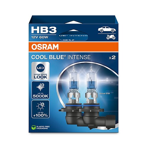 OSRAM HB3 12V 60W P20d Cool Blue INTENSE NextGen. 5000K +100% Duo 2 Stück