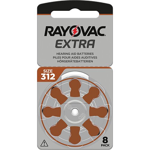 64 x Typ 312 PR41 Rayovac Extra Advanced Hörgerätebatterien 1,45 V - Braun 