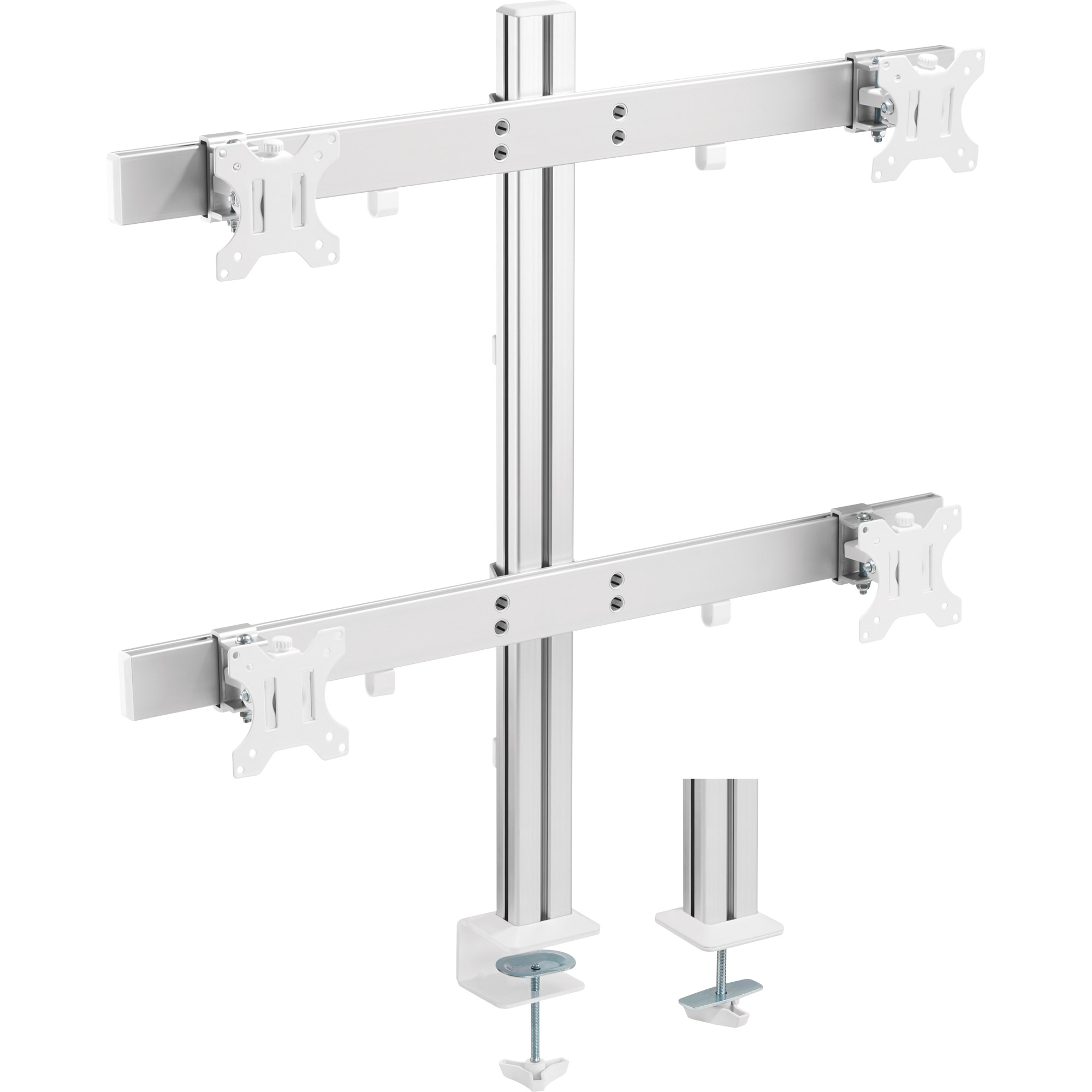 Inline® Aluminium Monitor-Tischhalterung für 4 Monitore bis 32", 8kg