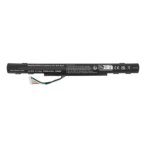 Laptopakku LiIon 14,8V 2600mAh 9,62Wh schwarz ersetzt Acer AL15A32 Laptopakku LiIon 14,8V 2600mAh 9,62Wh schwarz ersetzt Acer AL15A32