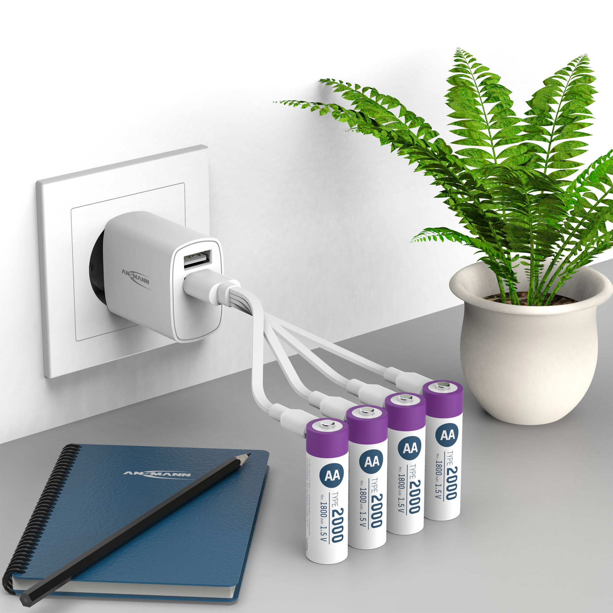 4x Ansmann Li-Ion AA Mignon Akku 1,5V - 2000mAh 4x Ansmann Li-Ion AA Mignon Akku 1,5V - 2000mAh