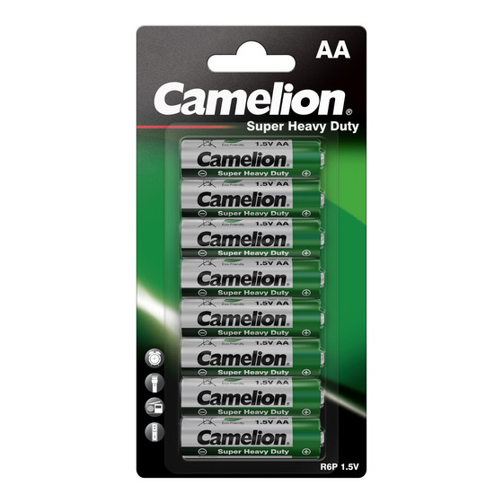 8x Camelion Super Heavy Duty AA Mignon R6 Zink Kohle Batterie 