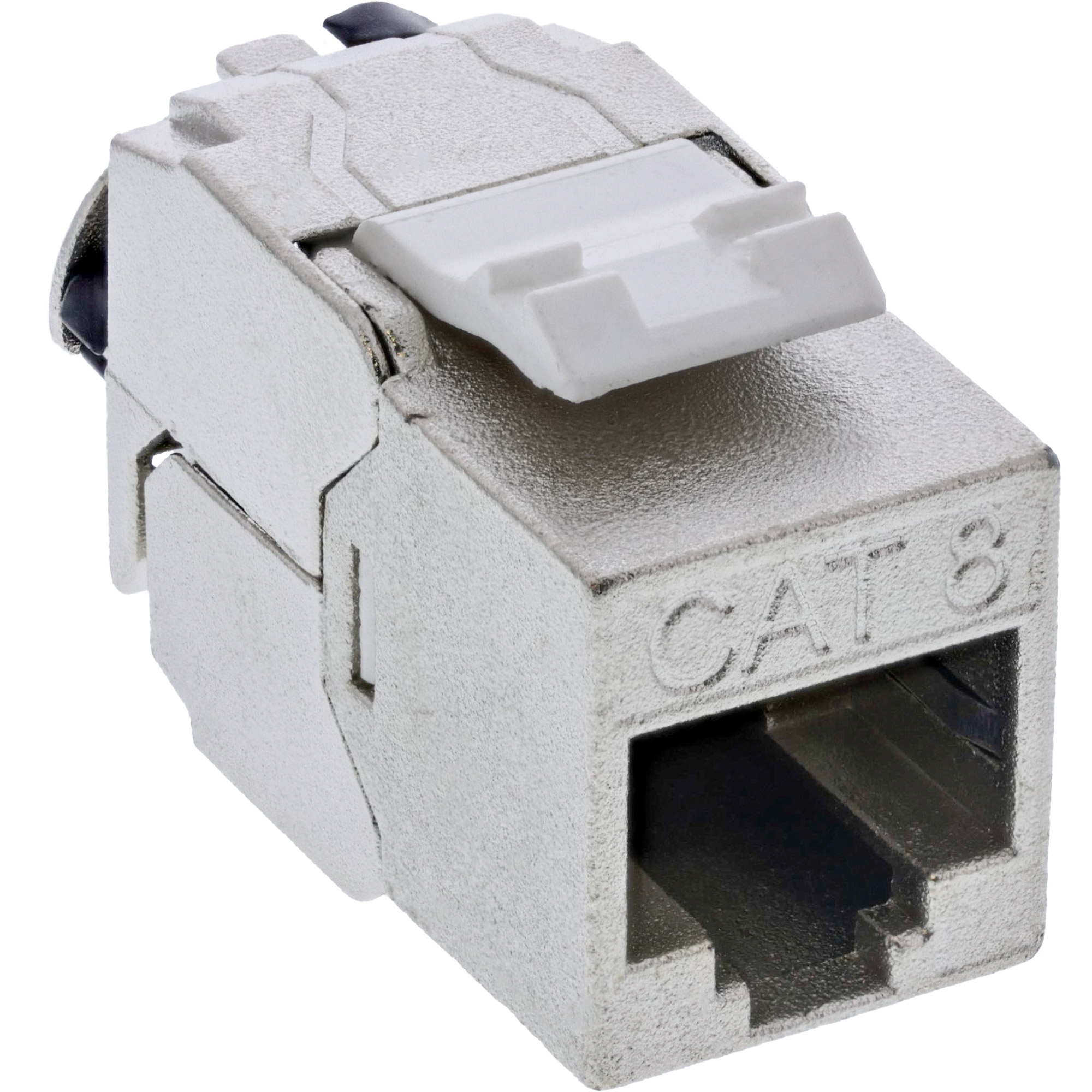 24er Bulk-Pack Inline® Keystone RJ45 Buchse Slim, SNAP-In, Cat.8.1, integr. Kab.