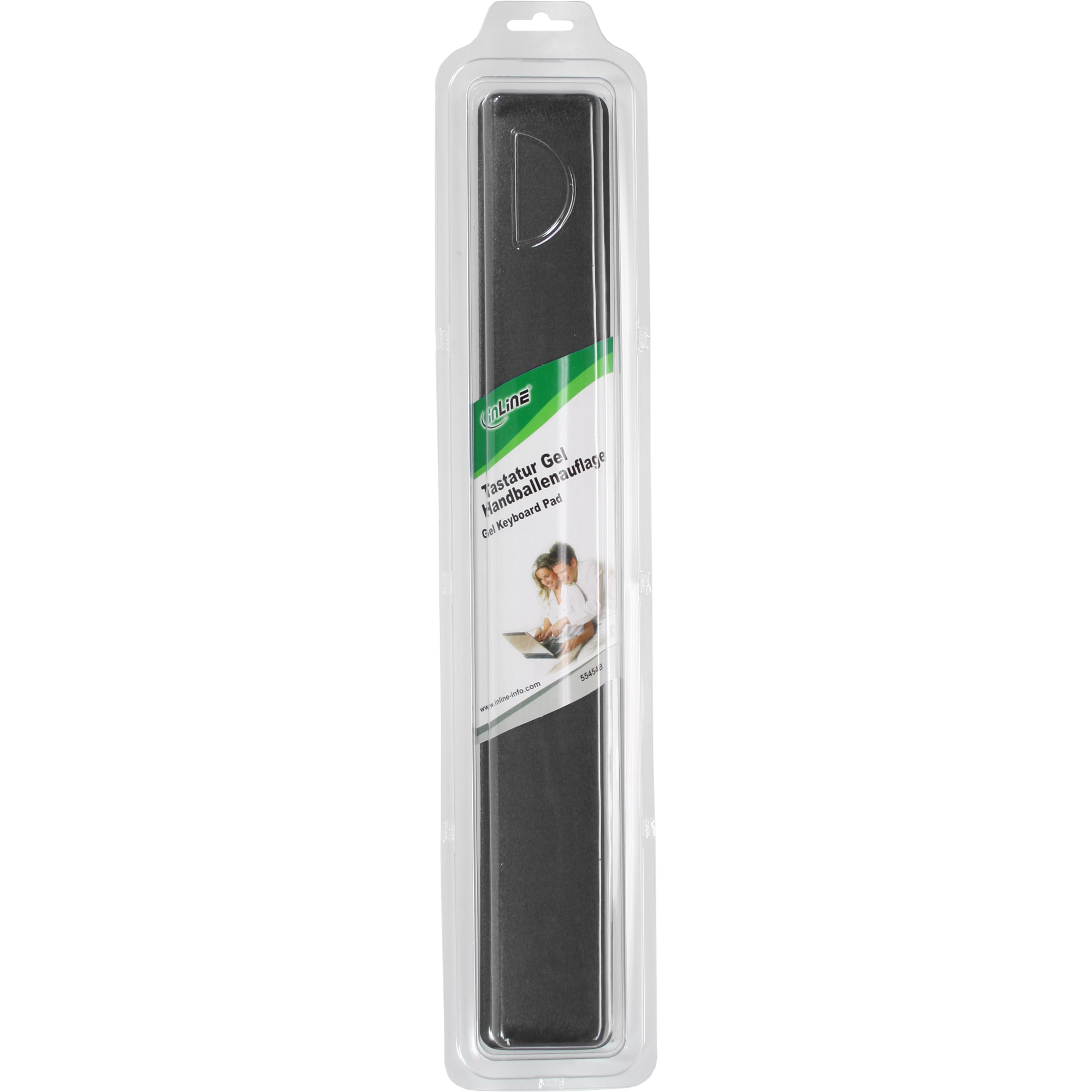 Inline® Tastatur-Pad, schwarz, Gel Handballenauflage, 464x60x23mm