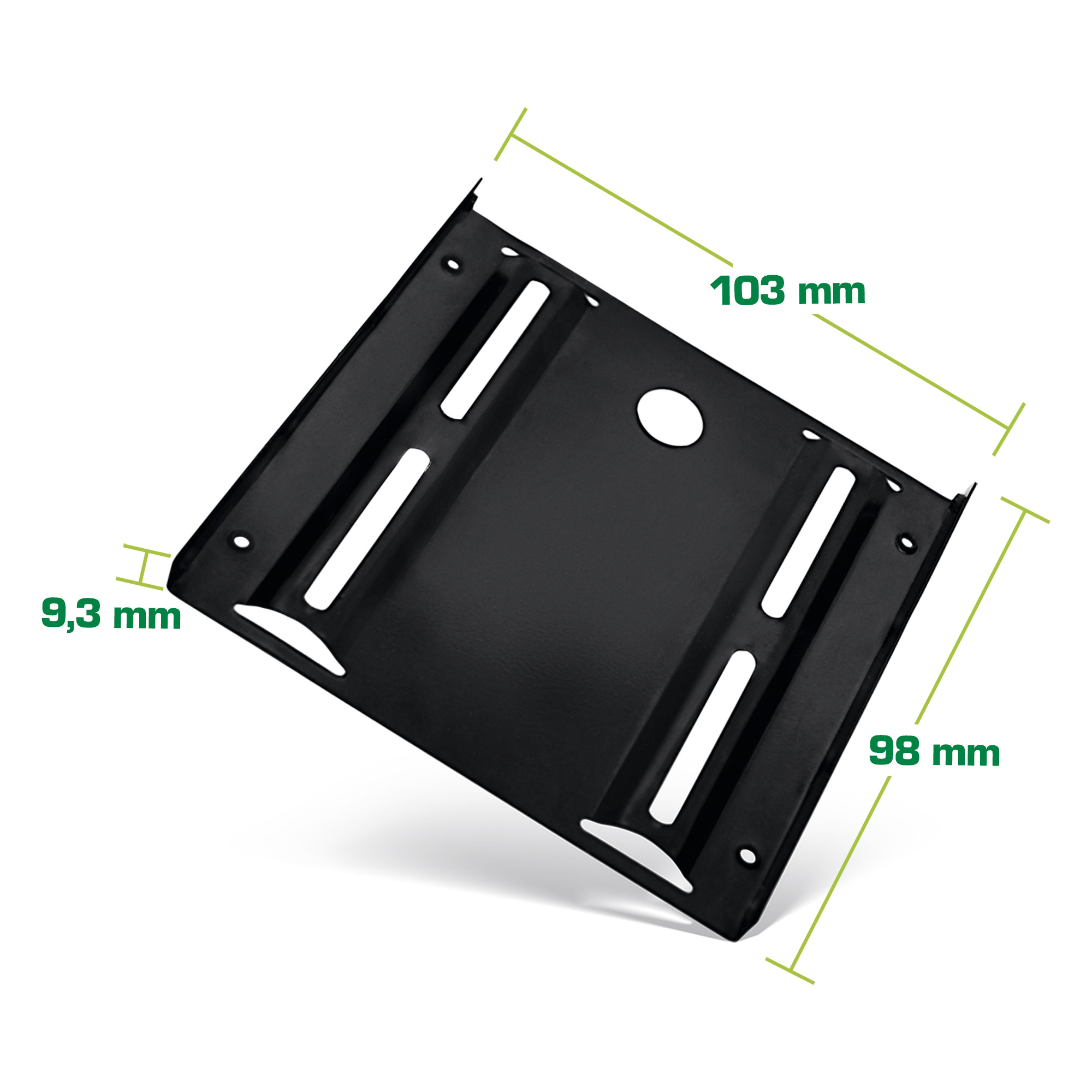 Inline® HDD/SSD Einbaurahmen, 2,5" auf 3,5", mit Einbauschrauben, schwarz