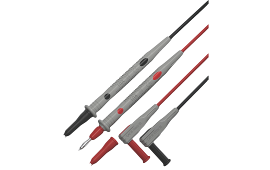 Messkabelsatz McPower ''Premium'' 100cm, schwarz/rot,Sicherheitsstecker, Prüfspitze