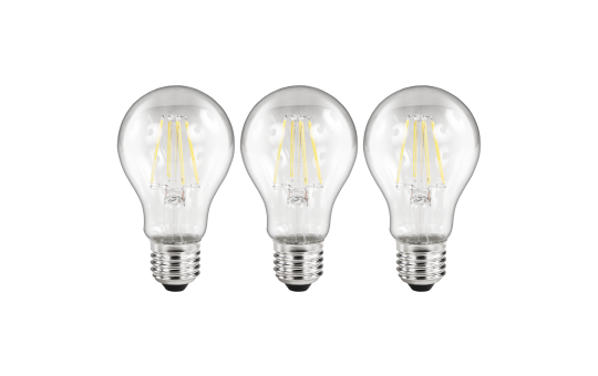LED Filament Set McShine, 3x Glühlampe, E27, 4W, 470lm, warmweiß, klar