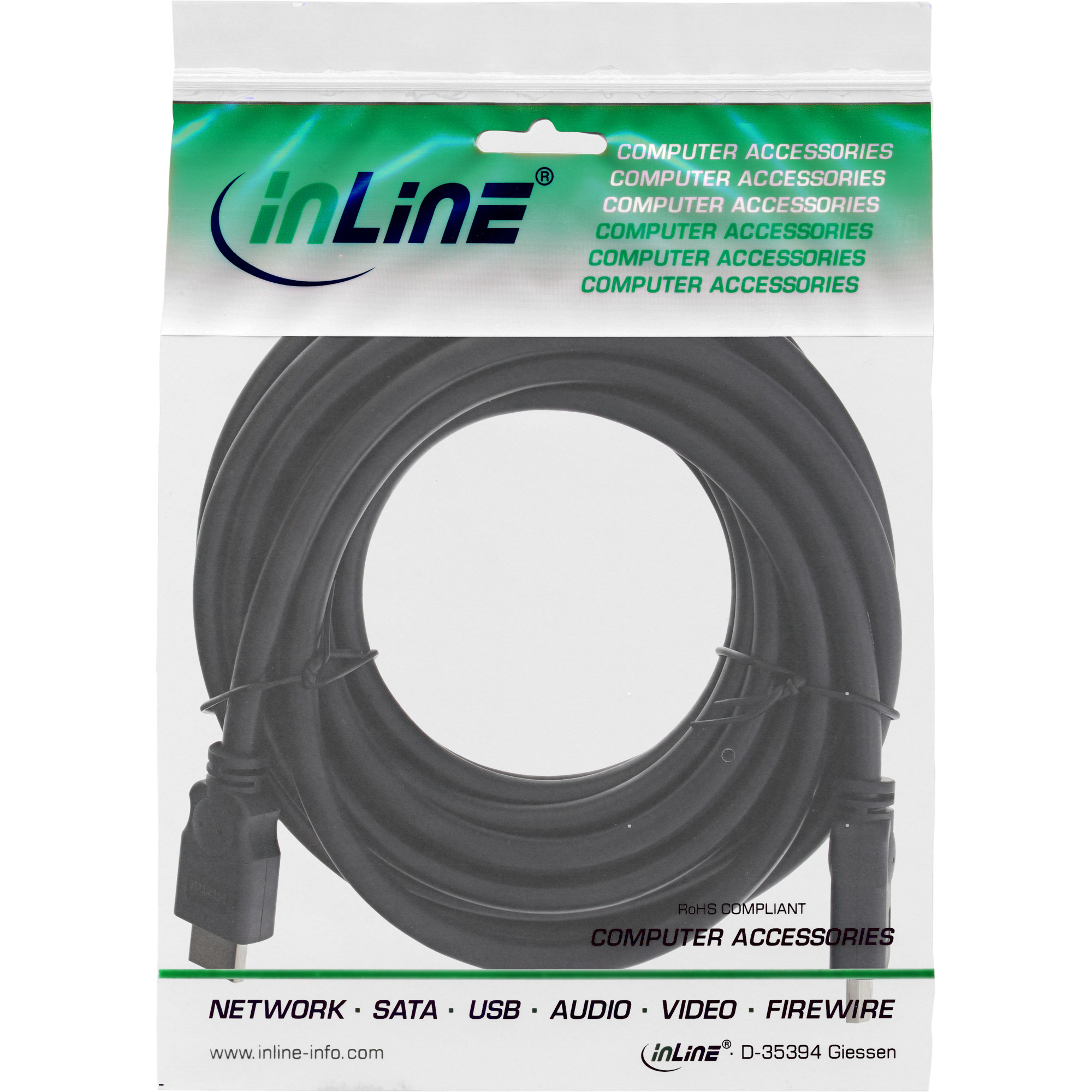 Inline® HDMI Kabel, HDMI-High Speed, Stecker / Stecker, schwarz, 3m