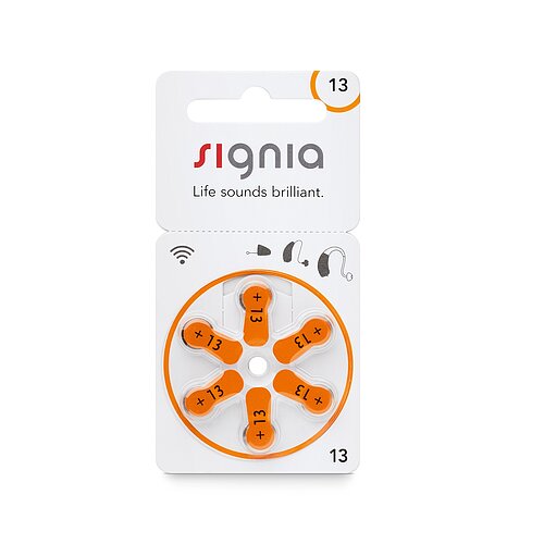 60x Typ 13 PR48 Signia Hörgerätebatterien 1,45 V - Orange