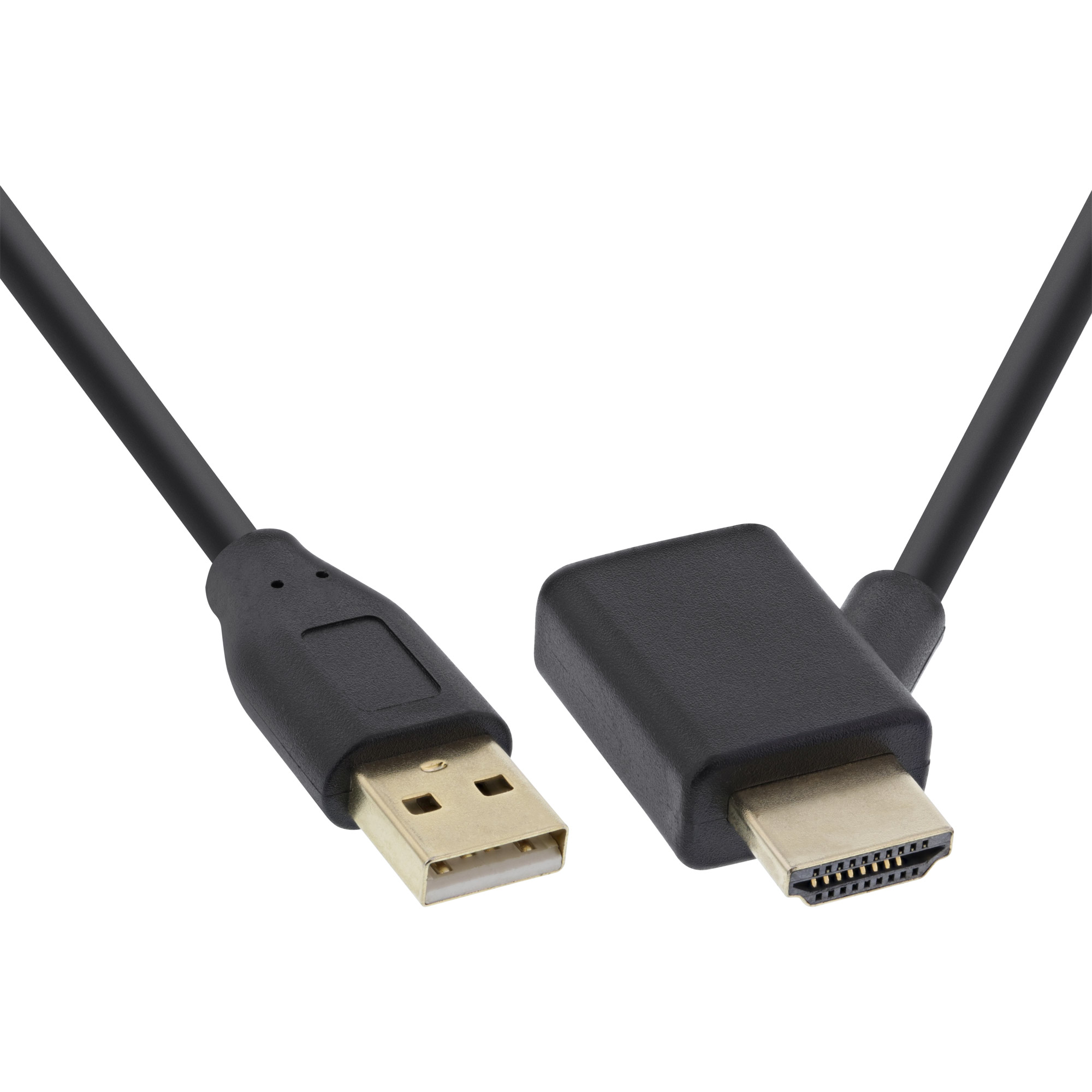 Inline® HDMI Adapter Stecker/Buchse mit USB-Power Einspeisung, 0,5m