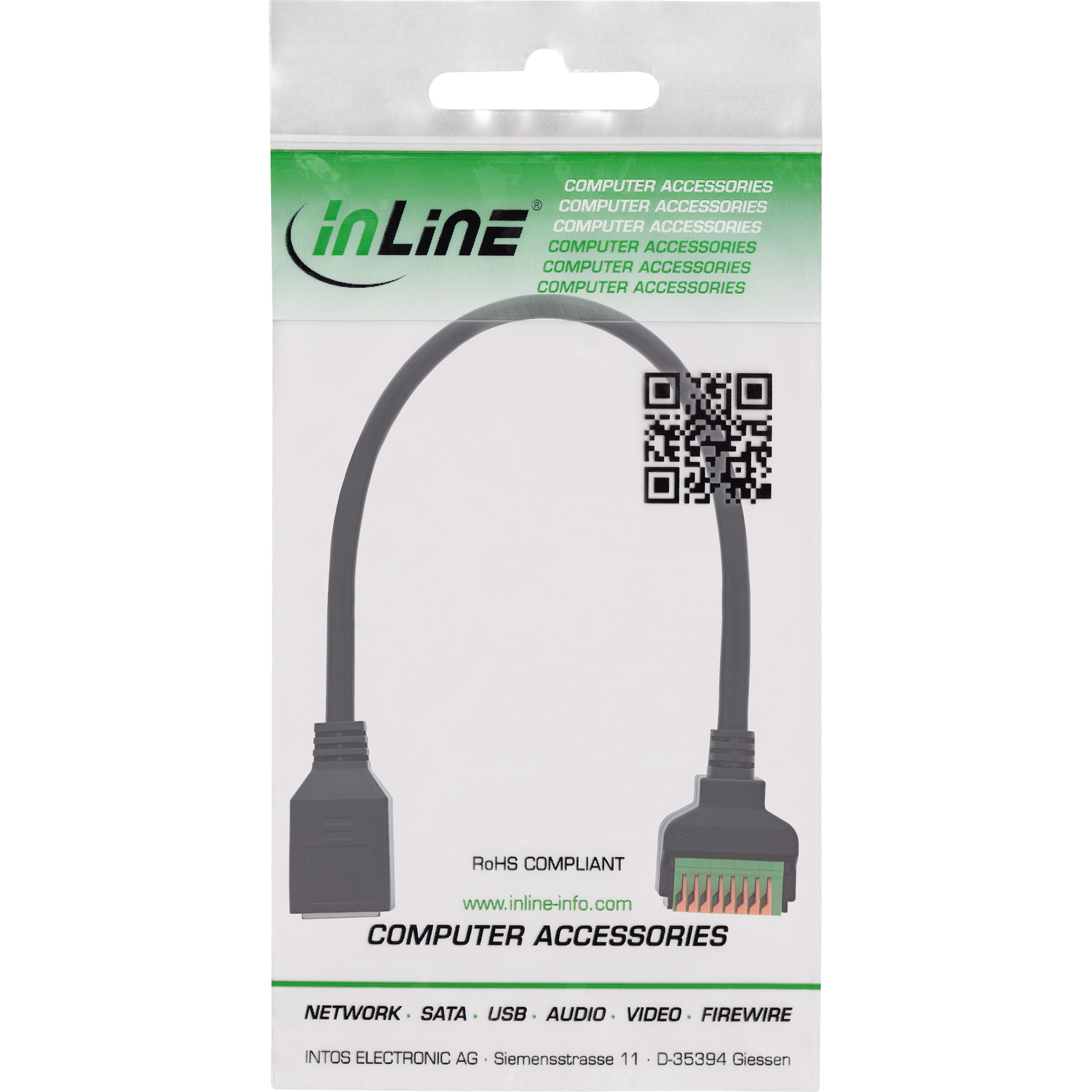 InLine® RJ45 Buchse an Push-In-Klemme, 8-polig, Cat.5e, 15cm Kabel InLine® RJ45 Buchse an Push-In-Klemme, 8-polig, Cat.5e, 15cm Kabel