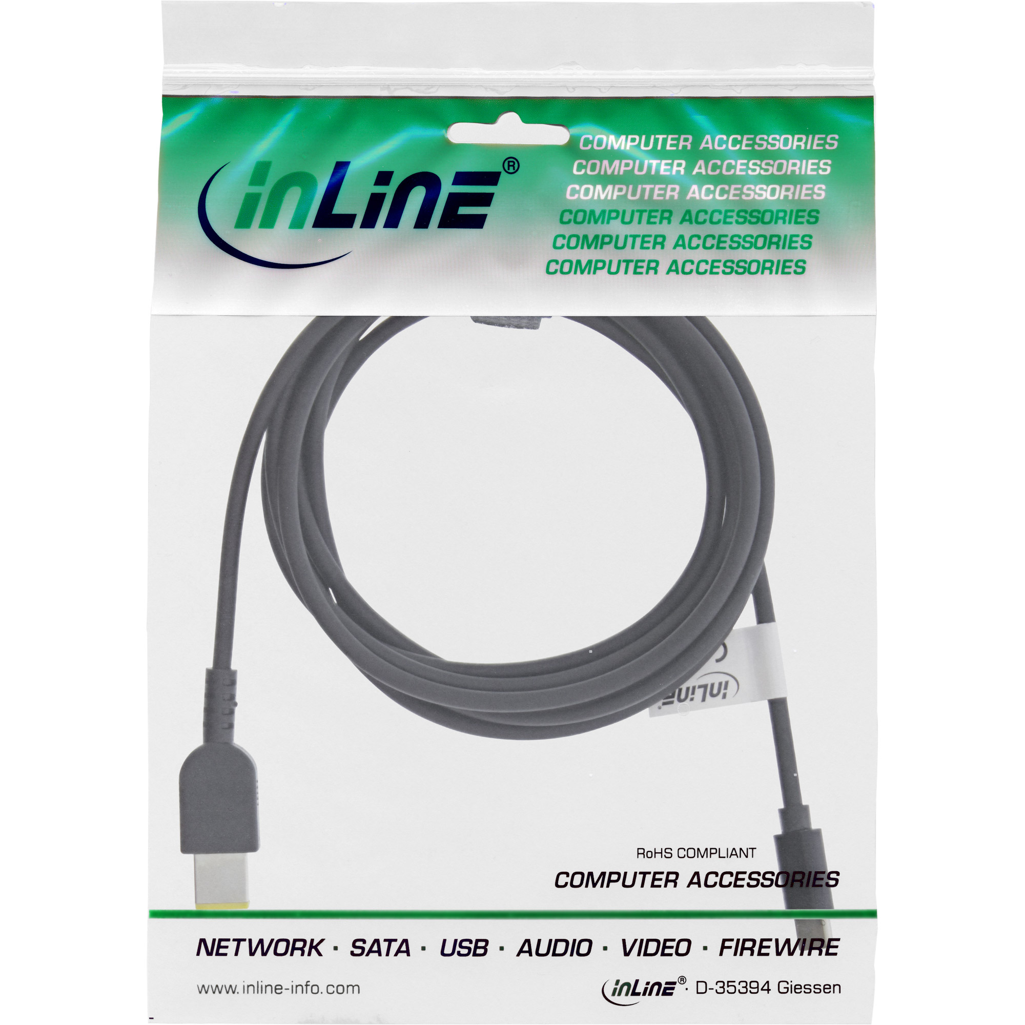 Inline® USB-C zu Lenovo Notebook (rechteckig) Ladekabel, 2m