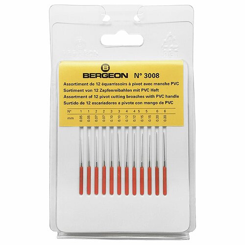 Bergeon - Zapfenreibahlen 12teilig0,05 0,20 mm - 3008