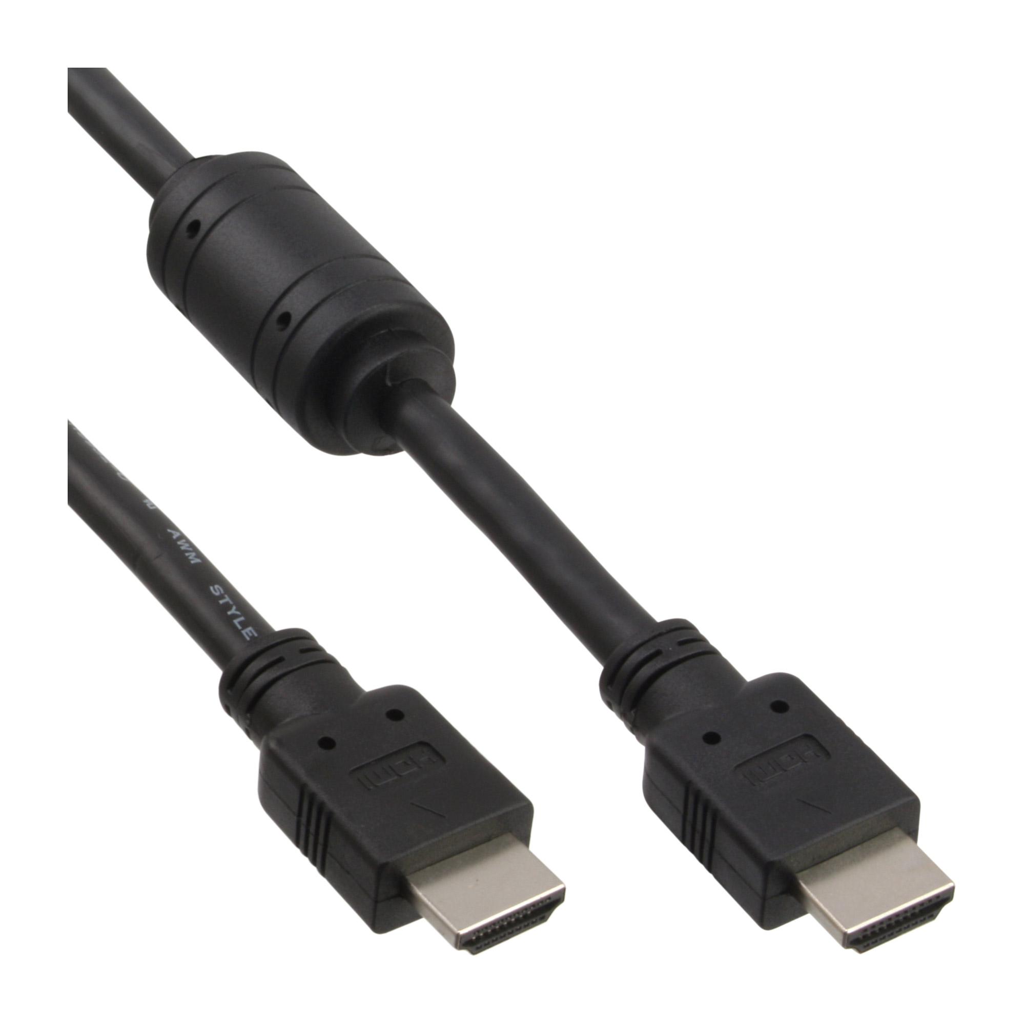 Inline® HDMI Kabel, HDMI-High Speed, ST / ST, schwarz, mit Ferrit, 1,5m