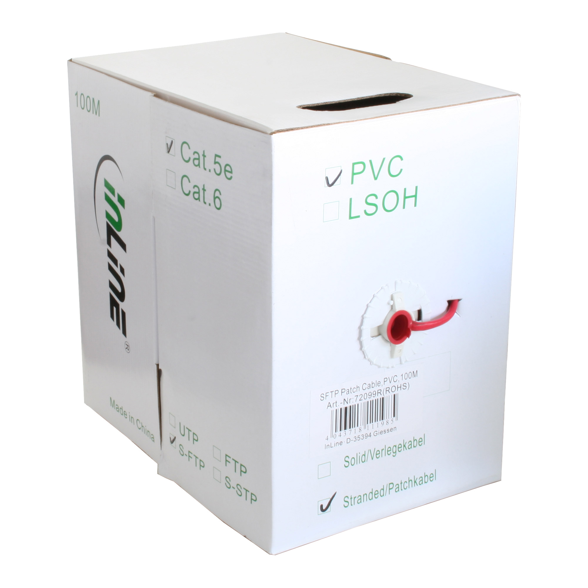 Inline® Patchkabel Cat.5e, rot, SF/UTP, AWG26, PVC, 100m Inline® Patchkabel Cat.5e, rot, SF/UTP, AWG26, PVC, 100m