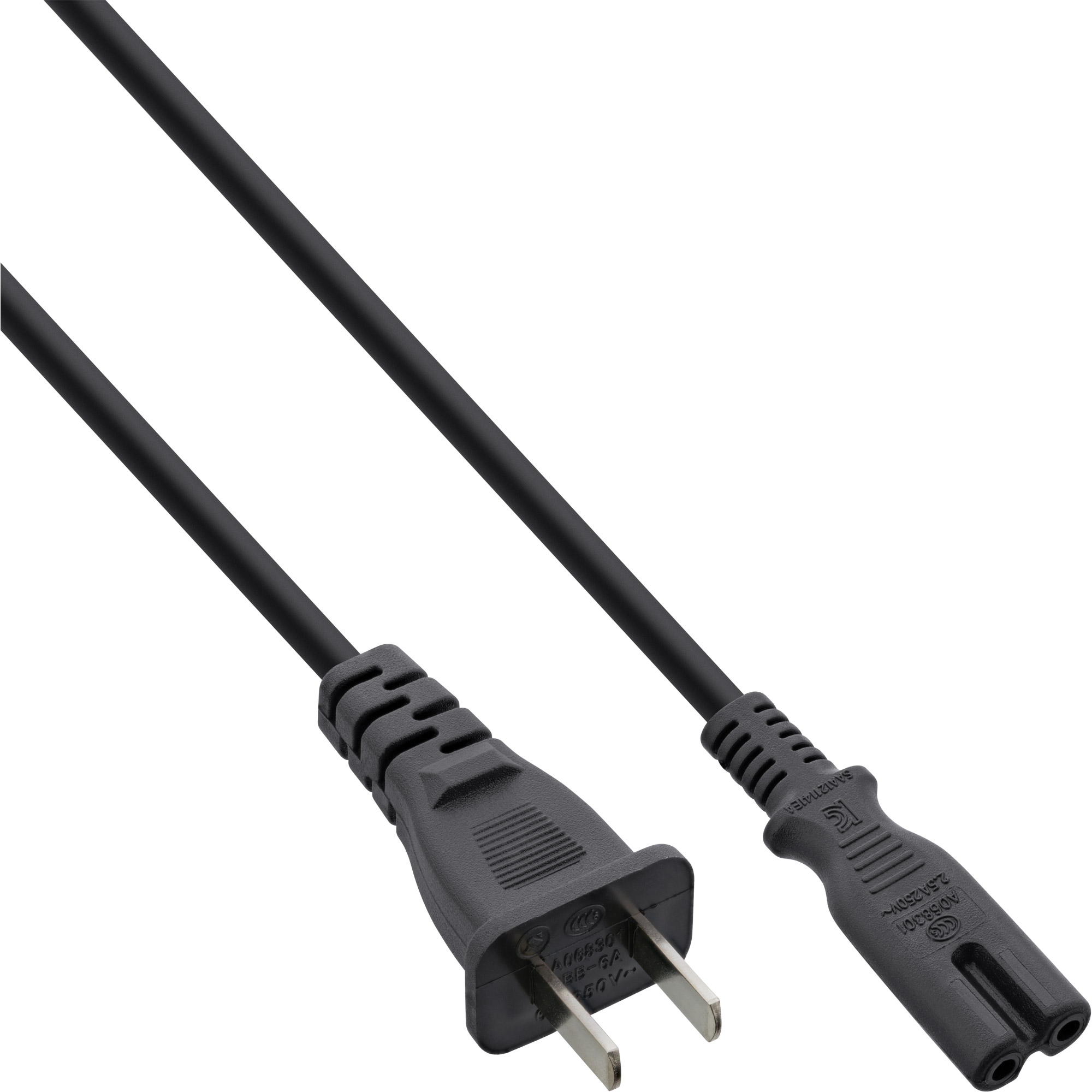 Inline® Netzkabel, Netzstecker China auf Euro 8 C7 Stecker, schwarz, 1,8m Inline® Netzkabel, Netzstecker China auf Euro 8 C7 Stecker, schwarz, 1,8m