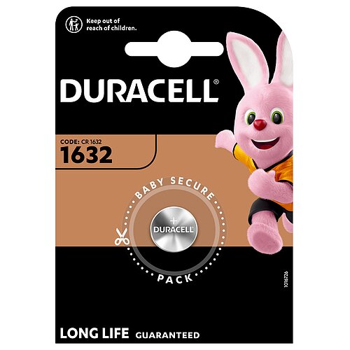Duracell CR1632 Lithium Knopfzelle 3V Batterie - 1er Verpackung