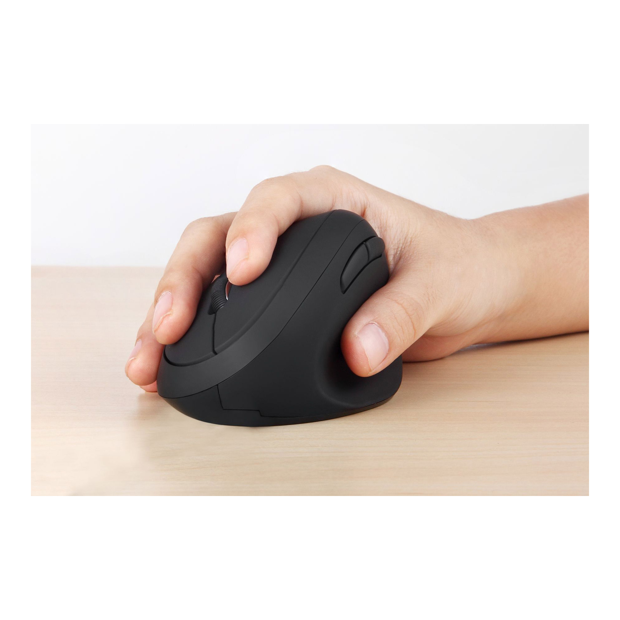 Perixx PERIMICE-719, kleine ergonomische Maus, Rechtshänder, schnurlos, schwarz