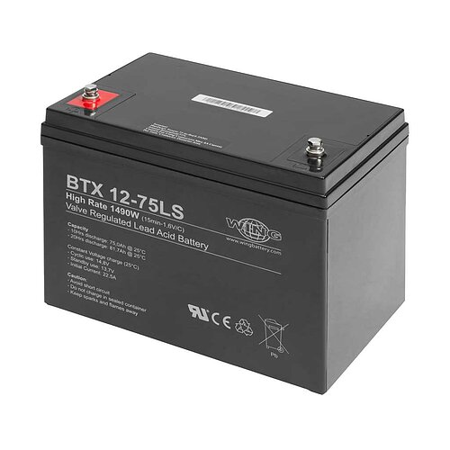 Wing BTX12-75LS 12V 75Ah high rate hochstromfähig Wing BTX12-75LS 12V 75Ah high rate hochstromfähig